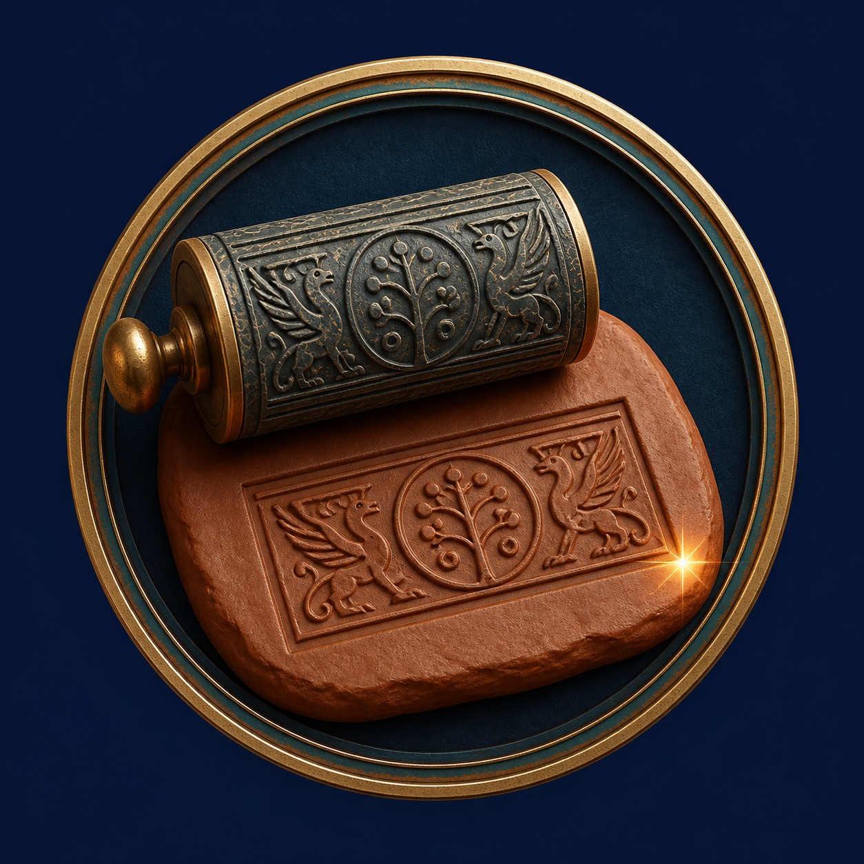 Scroll and engraved seal